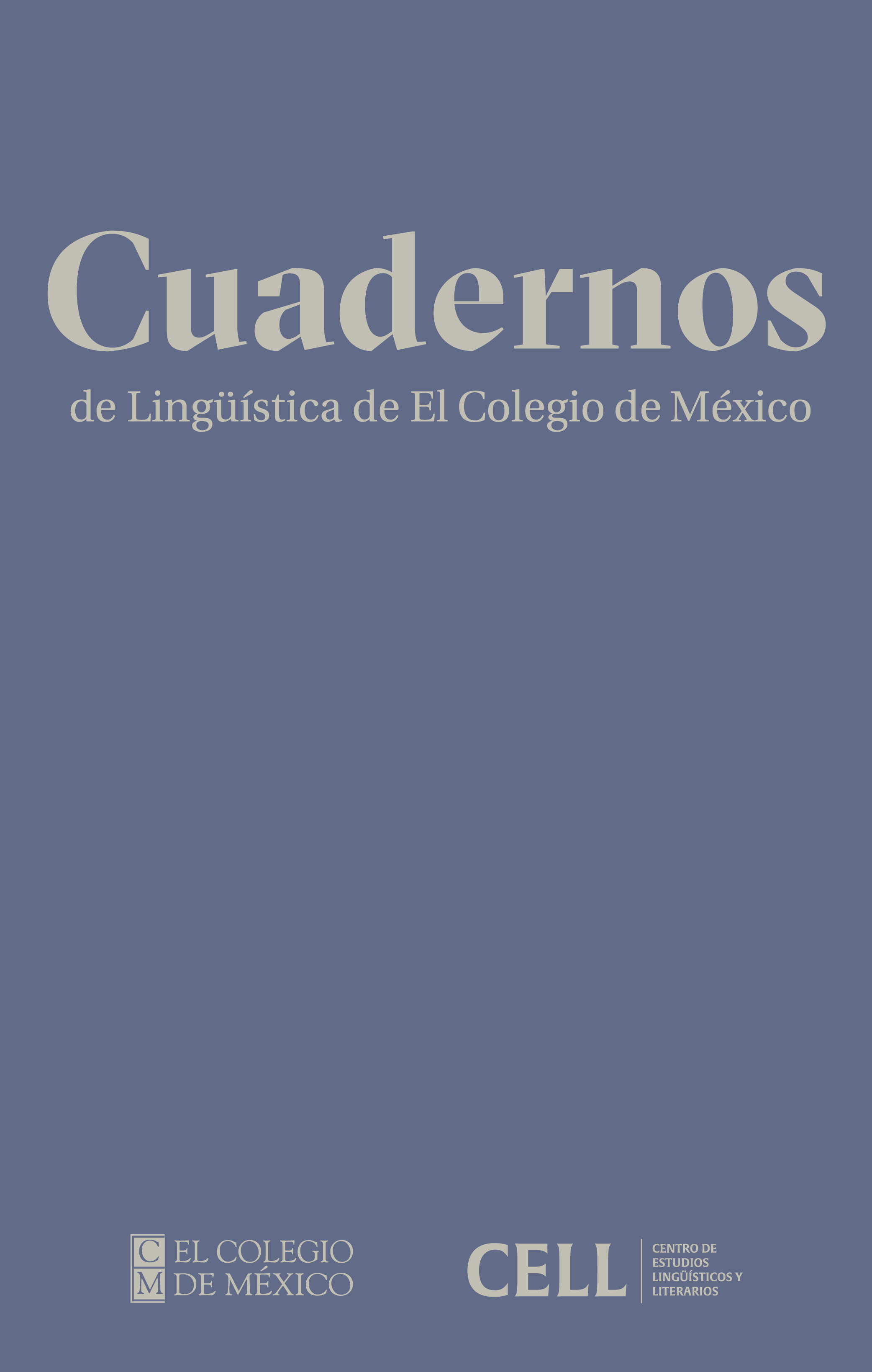 Portada Cuadernos de Lingüística de El Colegio de México